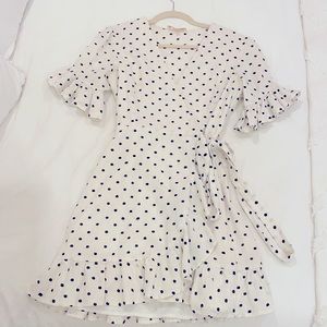 Polka dot wrap dress